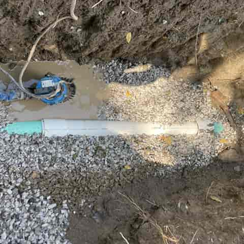 We located a clogged sewer line in utility right of way next to power supply transformer. Not able to dig with backhoe because of no easy access to site. Fear of damaging power lines. No area to place spoils next dig site.